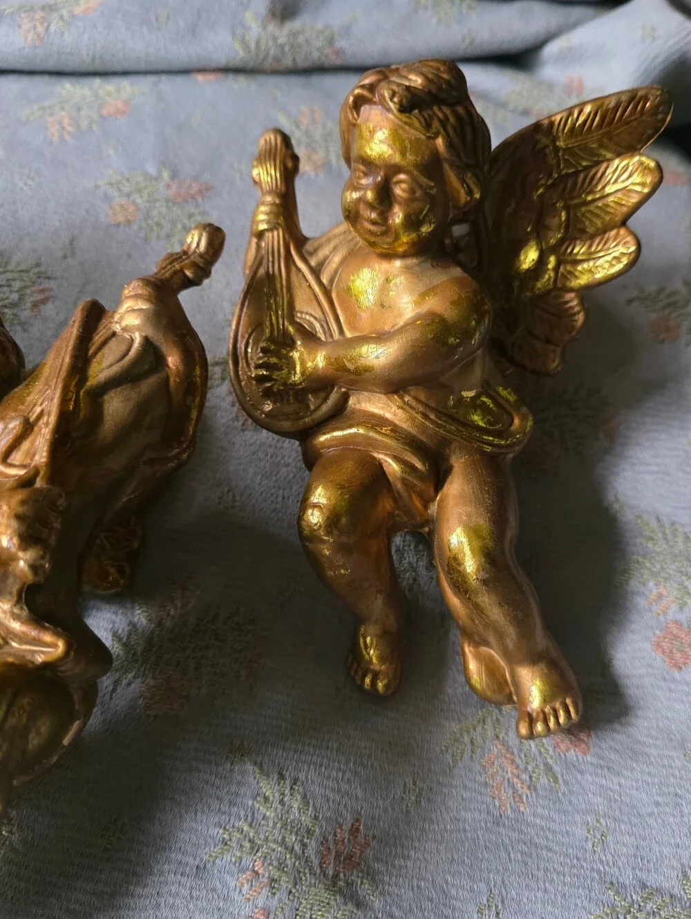 3 Pc Gold Cherub Ornament Lot